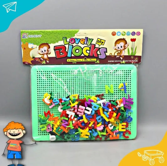 Alphabet ABC Words Pin Puzzle Educational Building Blocks - Learning Spelling - For Kids