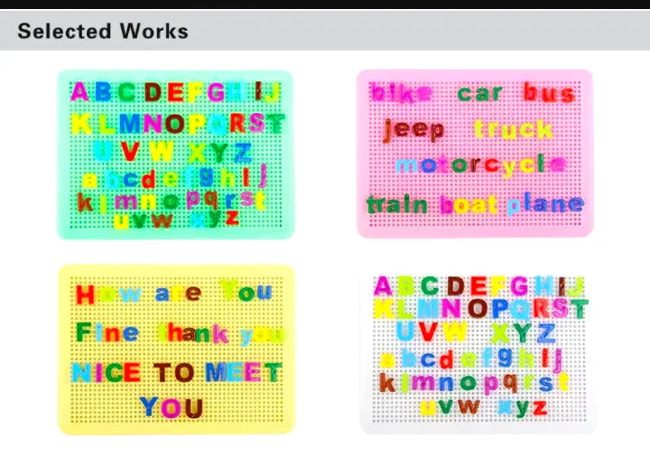 Alphabet ABC Words Pin Puzzle Educational Building Blocks - Learning Spelling - For Kids